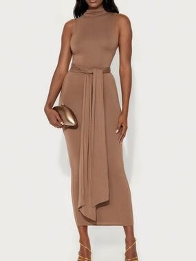 Mock Neck Maxi Dress